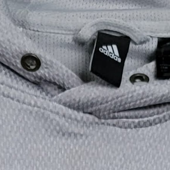 Adidas Grey and Black Logo Hoodie Size Large *** No Hoodie String *** - Picture 15 of 15